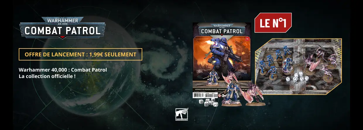 Warhammer 40,000 : Combat Patrol - Offre de lancement 1,99€ seulement ! Warhammer 40,000 Combat Patrol, la collection officielle Je fonce, nouvel onglet