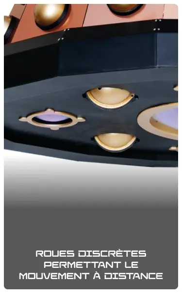 Roues discrètes permettant le mouvement à distance