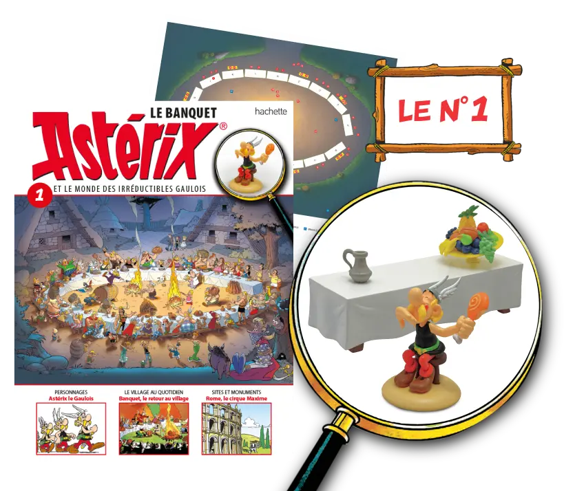 LE N°1, LE FASCICULE + LE PLAN DU BANQUET OFFERT + ASTÉRIX ET LA TABLE D'ABRARACOURCIX. Offre de lancement 1,99€ seulement !